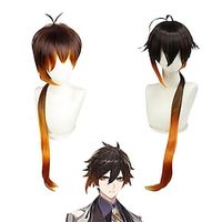 Floater Genshin Impact Zhong Li Cos Wig Prince Rock Animation Cosplay Wig Cross-border Color Blending Gradient Anti Warped Braid Lightinthebox - thumbnail