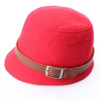 Vintage Women Cloche Wide Brim Wool Felt Bowler Fedora Hat Bucket Cap