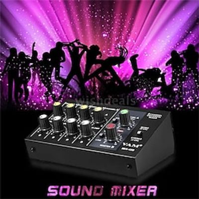 Music Instrument Low Noise 8 Channels Metal Mono Stereo Audio Sound Mixer with Power Adapter L1L0 Lightinthebox