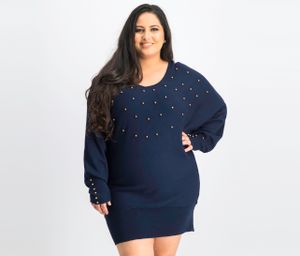 Womens Pullover Dress  Navy Blue
