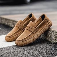 Men's Sneakers Comfort Shoes Walking Casual British Gentleman Daily Italian Full-Grain Cowhide Premium Leather Comfortable Brown Gray Spring Fall Lightinthebox