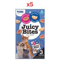 Inaba Juicy Bites Tuna & Chicken Flavor 33.9G /3 Pouches Per Pack (Pack of 5)