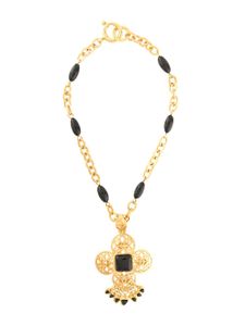 Chanel Pre-Owned 1995 cut-out fringed long necklace - GOLD