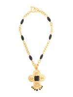 Chanel Pre-Owned 1995 cut-out fringed long necklace - GOLD - thumbnail