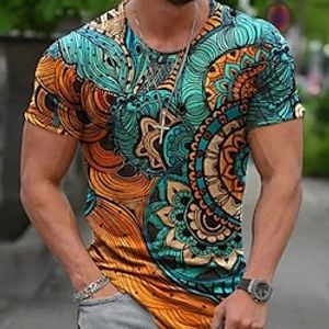 Men's T shirt Tee Tee Graphic Flower  Floral Crew Neck Clothing Apparel 3D Print Outdoor Casual Short Sleeve Print Vintage Fashion Designer Lightinthebox