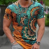 Men's T shirt Tee Tee Graphic Flower  Floral Crew Neck Clothing Apparel 3D Print Outdoor Casual Short Sleeve Print Vintage Fashion Designer Lightinthebox - thumbnail