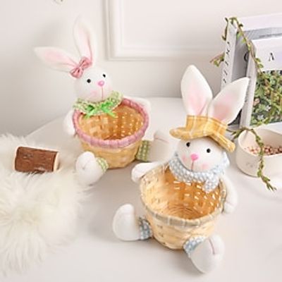 Cute Cartoon Bear Storage Basket Makeup Baskets Serving Tray Nuts Storage Baskets Organize Gift Basket Plush Small Basket Lightinthebox