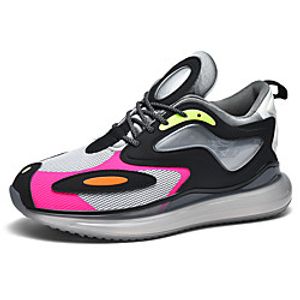 Men's Trainers Athletic Shoes Sporty Casual Daily Outdoor Faux Leather Breathable Non-slipping Wear Proof Black and White Black Purple Color Block Fall Spring miniinthebox