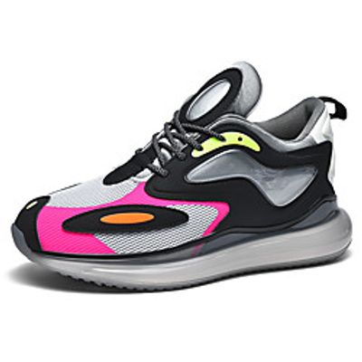 Men's Trainers Athletic Shoes Sporty Casual Daily Outdoor Faux Leather Breathable Non-slipping Wear Proof Black and White Black Purple Color Block Fall Spring miniinthebox