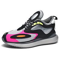 Men's Trainers Athletic Shoes Sporty Casual Daily Outdoor Faux Leather Breathable Non-slipping Wear Proof Black and White Black Purple Color Block Fall Spring miniinthebox - thumbnail