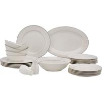 Royalford Premium Bone China Dinner Set 28 Pcs Set White - RF11050