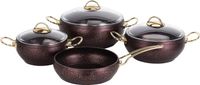 Royalford 7 Piece Golden Belly Granite Coated Cookware Set - RF11306