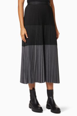 Colour-block Pleated Skirt Colour-block Pleated Skirt