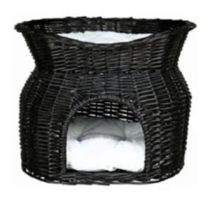 Trixie Wicker Tower With Cave For Cats Black
