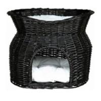 Trixie Wicker Tower With Cave For Cats Black