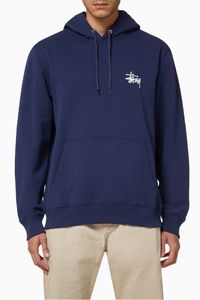 Basic Stüssy Hoodie in Cotton Blend Jersey