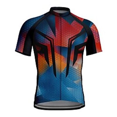 21Grams Men's Short Sleeve Cycling Jersey Bike Top with 3 Rear Pockets Mountain Bike MTB Road Bike Cycling Breathable Quick Dry Moisture Wicking Blue Spandex Polyester Sports Clothing Apparel Lightinthebox