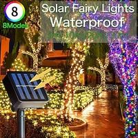 Christmas solar copper wire lamp winding tree lamp string outdoor courtyard waterproof decorative light 8 function holiday wedding Halloween Christmas decoration 30m-300Led20m-200Led10m-100Led5m-50 Lightinthebox - thumbnail