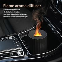 Volcanic Aroma Diffuser Essential Oil Lamp 100ml USB Portable Air Humidifier with Color Flame Night Light Lightinthebox - thumbnail