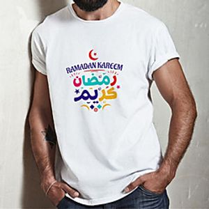 Men's Unisex Tee T shirt Hot Stamping Graphic Prints Letter Plus Size Print Short Sleeve Casual Tops Cotton Basic Fashion Designer Big and Tall White Lightinthebox