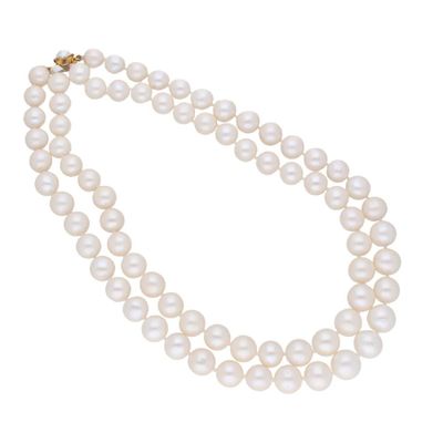 Sri Jagdamba Pearls 2 Line 10 -13MM Knoted Pearl Set - JPJUN-20-171