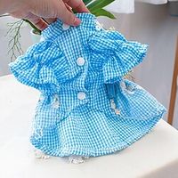 Dog Cat Dress Embroidered Adorable Cute Dailywear Casual  Daily Dog Clothes Puppy Clothes Dog Outfits Soft Blue Costume for Girl and Boy Dog Polyester XS S M L XL Lightinthebox - thumbnail