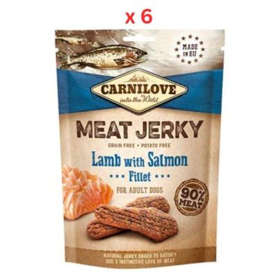 Carnilove Jerky Snack Lamb with Salmon Fillet 100g Pack Of 6 Carnilove Jerky Snack Lamb with Salmon Fillet 100g Pack Of 6