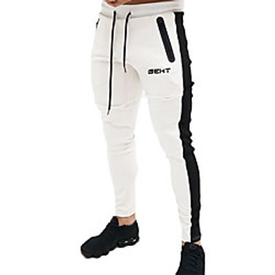 Men's Athleisure Sports Outdoor Sports Casual Sports Pants Sweatpants Pants Letter Full Length Print Blue Gray Green White Black miniinthebox