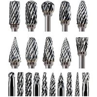Sworker Carbide Burr Set Compatible with Dremel 18 Shank 20PCS Die Grinder Rotary Tool Rasp Bits Wood Carving Accessories Attachments Cutting Burrs Metal Grinding Engraving Porting Double Cut Lightinthebox - thumbnail