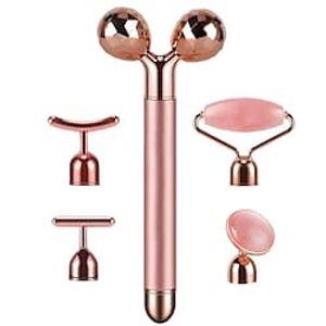 5-IN-1 Electric Jade Roller 3D Roller Facial Roller  Face Massager Rose Quartz Lightinthebox