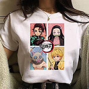 Inspired by Demon Slayer Cosplay Anime Cartoon Polyester / Cotton Blend Print Harajuku Graphic Kawaii T-shirt For Women's / Men's miniinthebox
