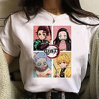 Inspired by Demon Slayer Cosplay Anime Cartoon Polyester / Cotton Blend Print Harajuku Graphic Kawaii T-shirt For Women's / Men's miniinthebox - thumbnail