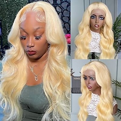 Glueless 13x4 Body Wave 613 Honey Blonde Lace Front Human Hair Wig Remy Brazilian Colored Hd Lace Frontal Wigs for Women Lightinthebox