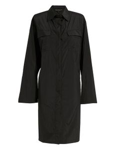 Trench Coat W/ Shoulder Pads, Text Artwork Printed On The Back Trench Coat W/ Shoulder Pads, Text Artwork Printed On The Back