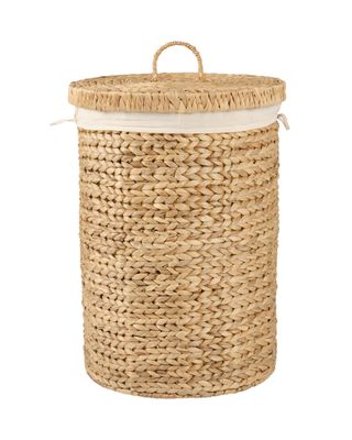 Homesmiths Round Water Hyacinth Laundry Hamper Dia-44 x 62 cm