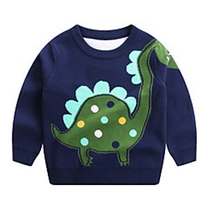 Kids Boys' Sweatshirt Long Sleeve Dinosaur Navy Blue Children Tops Fall Winter Cool Daily Indoor Outdoor Regular Fit 2-8 Years Lightinthebox