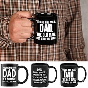 You're the Man Dad Mug, The Old Man But Still the Man, Funny Father Black Coffee Cup 11oz, Birthday Gifts for Dad, Christmas Gifts for Dad From Son, Daughter, Kids, Xmas Gift Lightinthebox