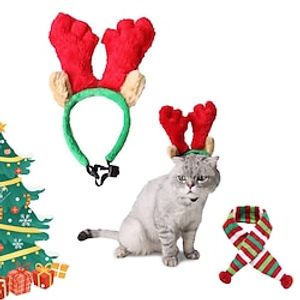 Creative New Pet Hat Dog Christmas Headwear Cat Headwear Deer Horn Elk Hair Accessories Hair Hoops Lightinthebox