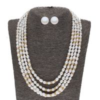 Sri Jagdamba Pearls Camunda 4 Lines Oval Pearl Set - JPJUN-20-226