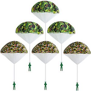 6 Pack Camo Parachute Toy, Tangle Free Throwing Toy Parachute, Kids Outdoor Toys, Flying Gifts for 3 4 5 6 7 8 9 10 Year Old Boy Girl Toy miniinthebox