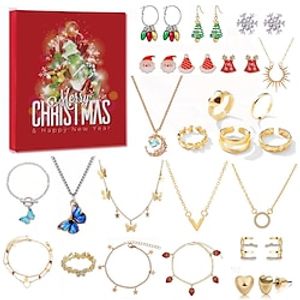 Christmas Advent Calendar 2023 Xmas Gift  Countdown Bracelets Making Kit 24 Days Christmas Gift DIY Charm Beads and Bracelets for Girls Women Kids Lightinthebox