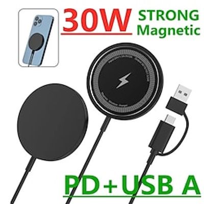 30W Magnetic Wireless Charger Fast Charging Pad Stand for IPhone 14 13 12 Pro Max Airpods PD Macsafe Phone Chargers Dock Station Lightinthebox