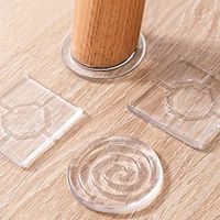 4pcs Transparent Silicone Furniture Foot Pads Table Legs Sofa Feet Pu Adhesive Sheets Table Corners Bed Corners Anti-Collision Bed Legs Silent And Non Slip Pads miniinthebox - thumbnail