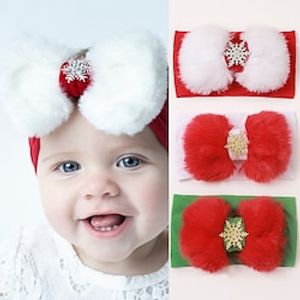 2 Pieces Baby Unisex Active Christmas Gifts Graphic Cotton Hair Accessories Christmas green / White / Red One-Size miniinthebox