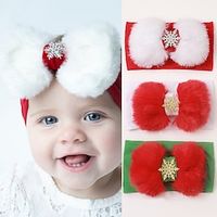2 Pieces Baby Unisex Active Christmas Gifts Graphic Cotton Hair Accessories Christmas green / White / Red One-Size miniinthebox - thumbnail