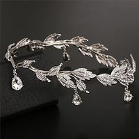 Bride's Forehead Decoration Eyebrow Center Pendant Water Diamond Wedding Headwear Alloy Colored Diamond Hair Hoop Crown Bride's Crystal Jewelry Lightinthebox