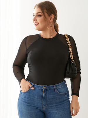 YOINS BASICS Plus Size Crew Neck Long Sleeves Bodysuit YOINS BASICS Plus Size Crew Neck Long Sleeves Bodysuit