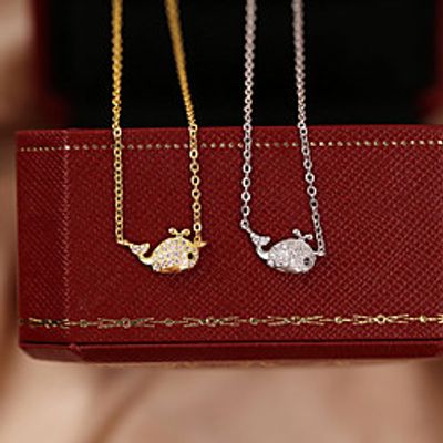 yongcheng s925 full body sterling silver whale necklace japan and south korea ins simple wild personality niche net red clavicle chain female Lightinthebox