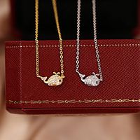 yongcheng s925 full body sterling silver whale necklace japan and south korea ins simple wild personality niche net red clavicle chain female Lightinthebox - thumbnail