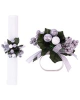 Homesmiths Christmas Silver Floral Napkin Ring
